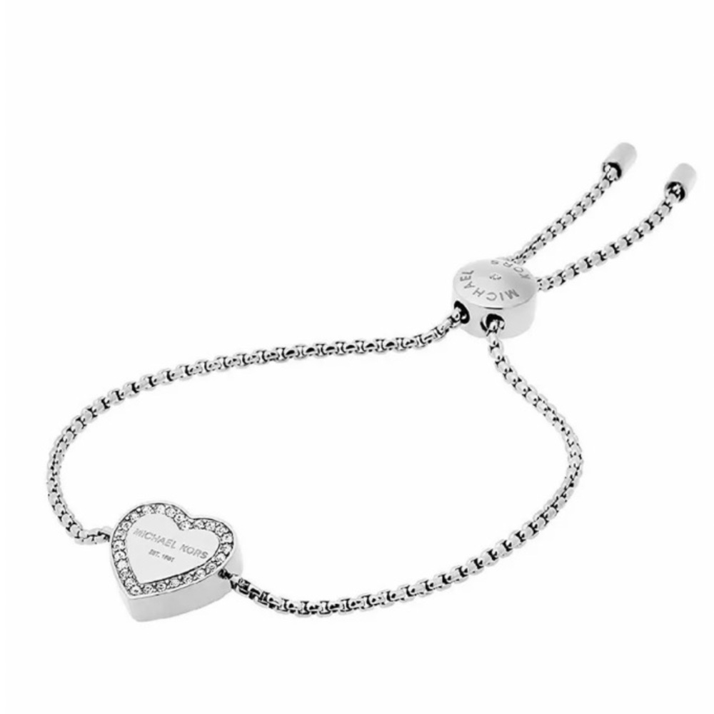 MICHAEL KORS White Gold Heritage Slide Bracelet